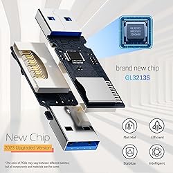 USB3.0 Micro SD Card Reader, 5Gbps 2-in-1 SD Card