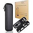 Oythiem Slim Hard Pen Cases for Adults, Travellers, Insulin Travel, Thin Black Pencil Case Hard Shell, Small Waterproof Pencil Box Organizer for Apple Pencil Usb C, Headphones, Executive Fountain Pens