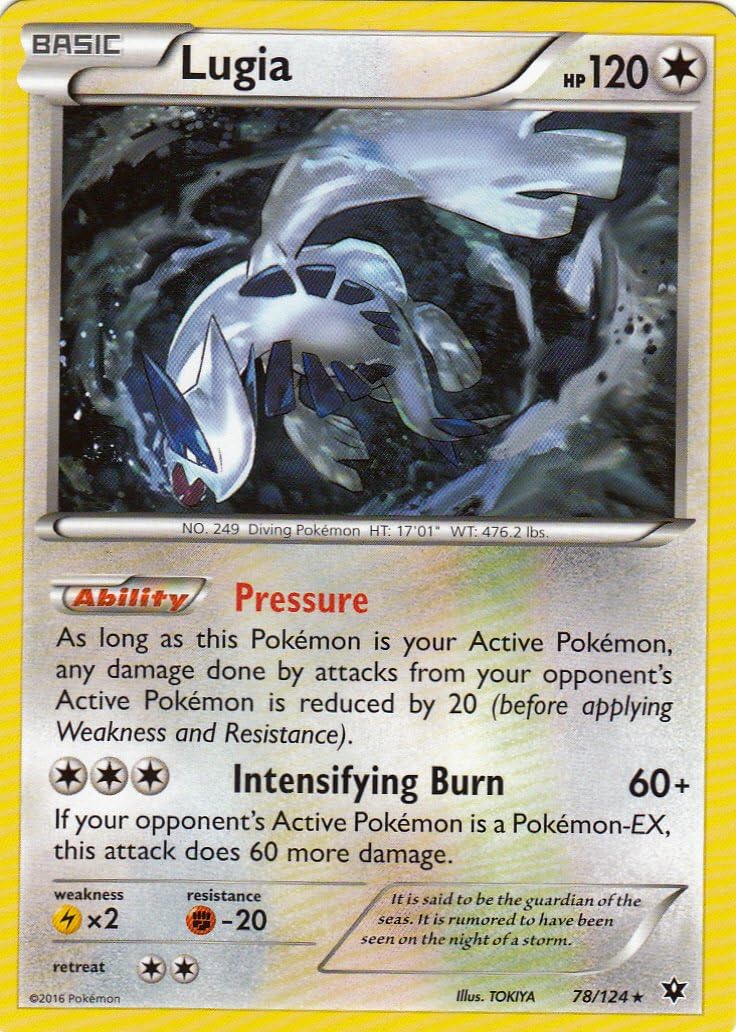 Pokemon XY Fates Collide Lugia 78/124 card