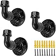 DSDS Industrial Pipe Hooks 3 Pack，Robe Towel Hook Wall Mounted,Heavy Duty DIY Wall Mounted Rustic Coat Hanger Hat Holder