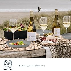Homienly Dinner Plates Set of 8 Premium Wheat Straw