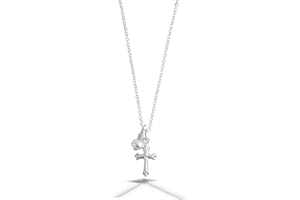 BELOVED CHILD GOODS Tiny Sterling Silver Cross Necklace with Chain, or with Chain and Pearl Drop for Babies (12"), Girls (14") & Teen (16") Makes an Ideal Baby Shower, Baptism, Christening, or Welcome New Baby gift and will become a Treasured Heirloom