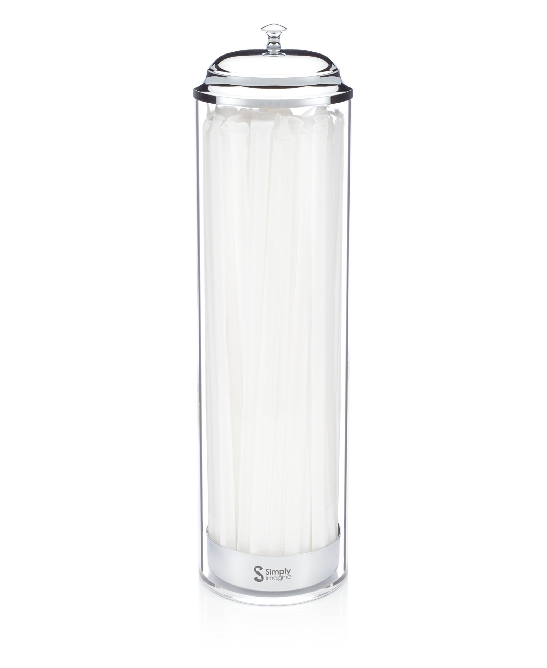 SimplyImagine Acrylic Straw Dispenser 13 Inch Tall Drinking Straw