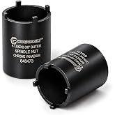 Powerbuilt Spindle Nut Socket, 4 Lug, 2-3/8 Inch Outer Diameter, Bronco Ranger Ford Chevy GMC Pickup Trucks and SUV - Black 648473