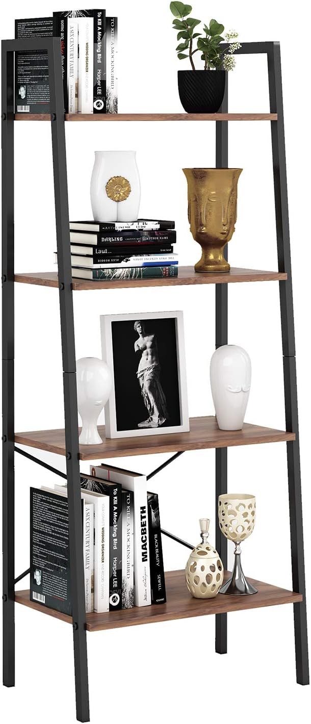 vasagle storage cabinet on Bathroom Vasagle Industrial Ladder Shelf Wood Look Accent Furniture Metal Frame 4 Tier Bookshelf Rustic Brown Ulls44x Living Room Storage Rack Shelves Bookcases Office Furniture Accessories