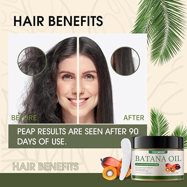 RAW BATANA OIL FOR HAIR GROWTH, 100% NATURAL & PURE, DR. SEBI BATANA OIL RAW FROM HONDURAS UNREFINED AND ORGANIC, CARE FOR HAIR THICKNESS, SCALP & SKIN, WITH SMALL SCOOP, 4.23 OZ / 120G