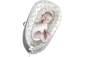 AMAWMW Baby Lounger for Newborn Infant Baby Nest Sleeper for 0-12 Months Portable Adjustable Washable Lounger Cover for Co Sleeping Removable Slipcover Lounger Pillow Floor Seat for Travel Essentials