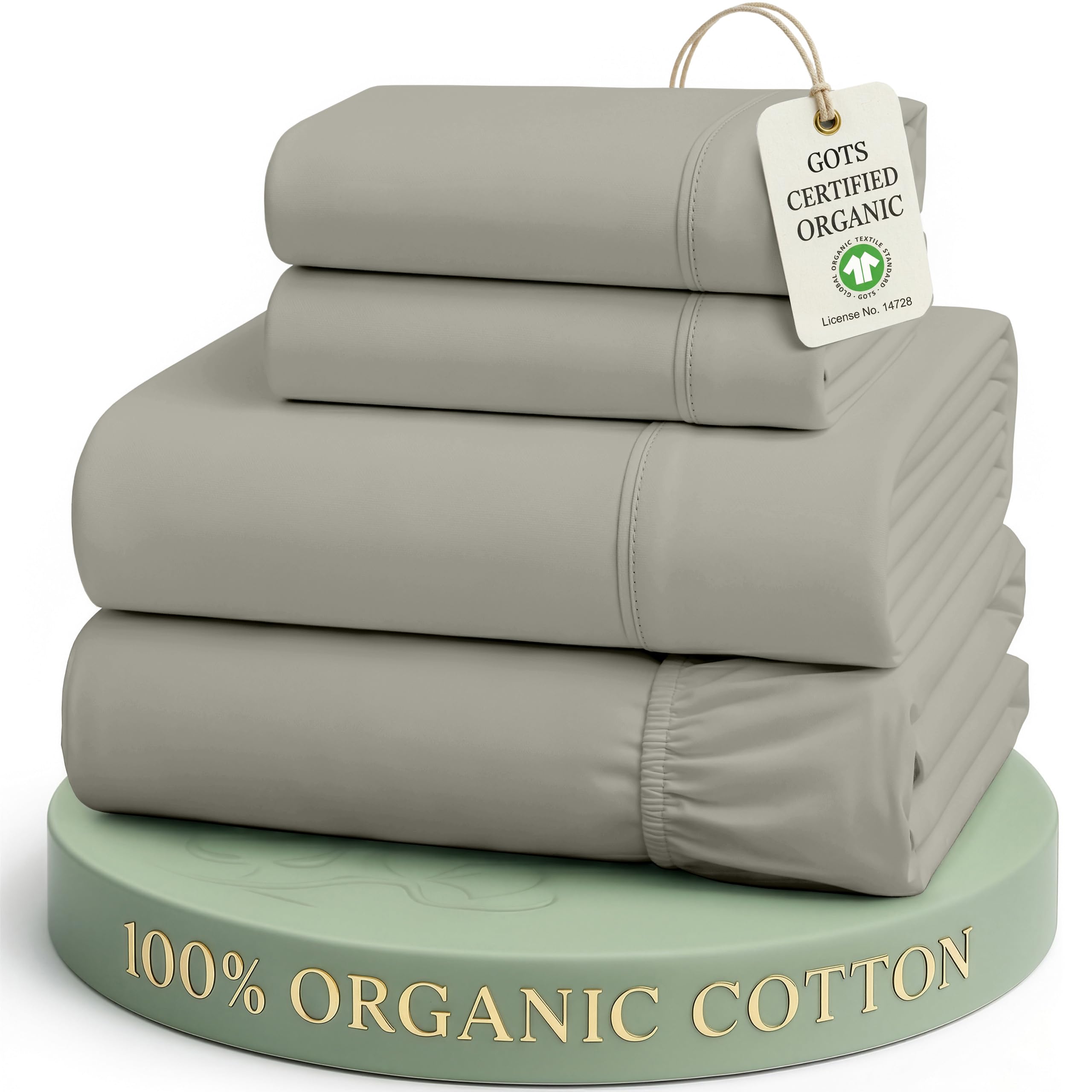LANE LINEN RV Queen Sheets Set, 4Pc 100% Organic Cotton Bed Sheets Short Queen Size, Soft, Percale Weave, Luxury Hotel Sheets RV Queen Size, Breathable RV Queen Sheets Deep Pocket Upto 15" - Cocoon