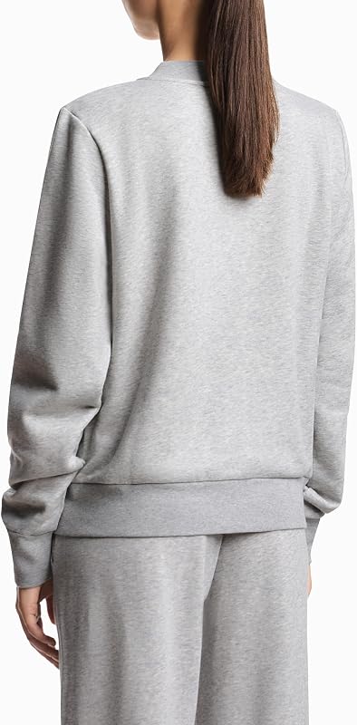 Icónico Sweatshirt Feminino Terry Aberto Cinzento, Cinzento, S