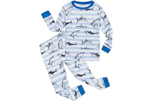KikizYe Little Big Boys Girls Pajamas Set Kids PJs 100% Cotton Sleepwear