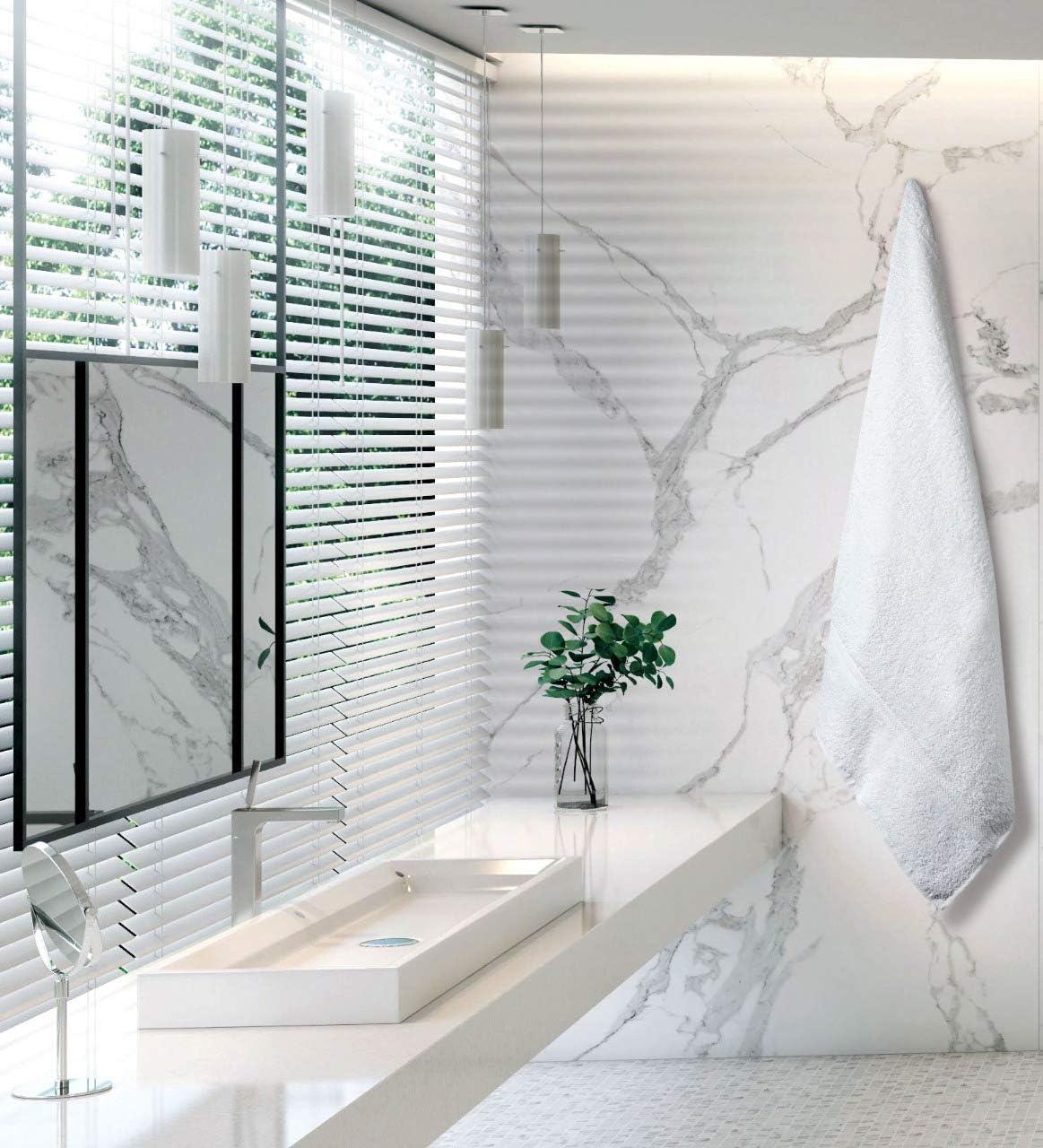 SIMPLY LOFTY 100% Cotton Bath Towels Set Pk 6-Ultra Soft Large Bath Towel-100% Cotton White Towel Set-Highly Absorbent Daily Usage Bath Towel-Ideal for Pool Home Gym Spa Hotel-Bath Towel Set 24 x 46: Home & Kitchen