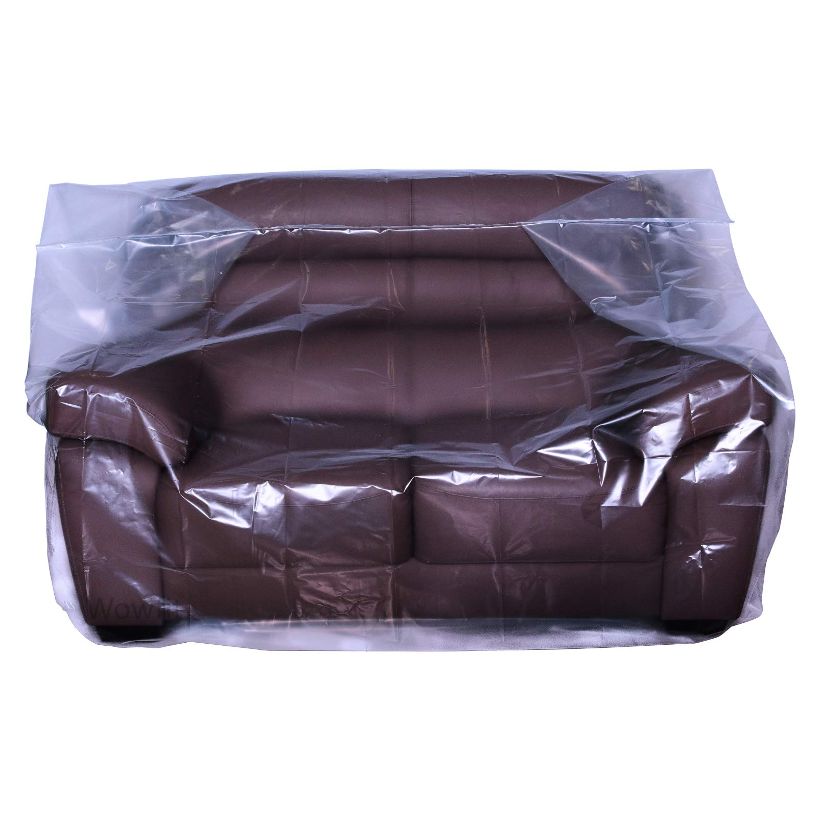 Photo 1 of Wowfit Furniture Cover Dust-Proof Moving Bag for Loveseat, Sofa & Boxes – Clear, Odorless Plastic - 4mil-Thick – 68.1W x 42D x 62/41H Inches (Tape Not Included)
