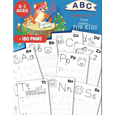 Mua ABC WORKSHEETS: TRACE LETTERS FOR KIDS 3-7 AGES: Practice for Kids ...