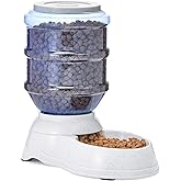 Amazon Basics Gravity Pet Food Feeder for Dogs and Cats, Easy to Clean, Easy to Fill, Removable Lid, 152fl.oz Capacity, Small