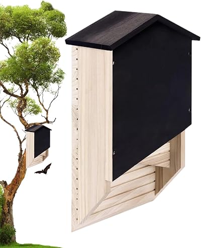 Beedozo Wooden Bat House Garden Outdoor Hibernation Nest Box Decoration Reusable