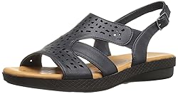 Easy Street Women's Bolt Flat Sandal, Navy, 8.5 Wide