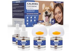 Dog Calming Pheromones Diffuser, 6 in 1 Kit Appeasing Pheromone Diffuser to Calm Dogs, Dog Anxiety Relief Lasting 120 Days wi