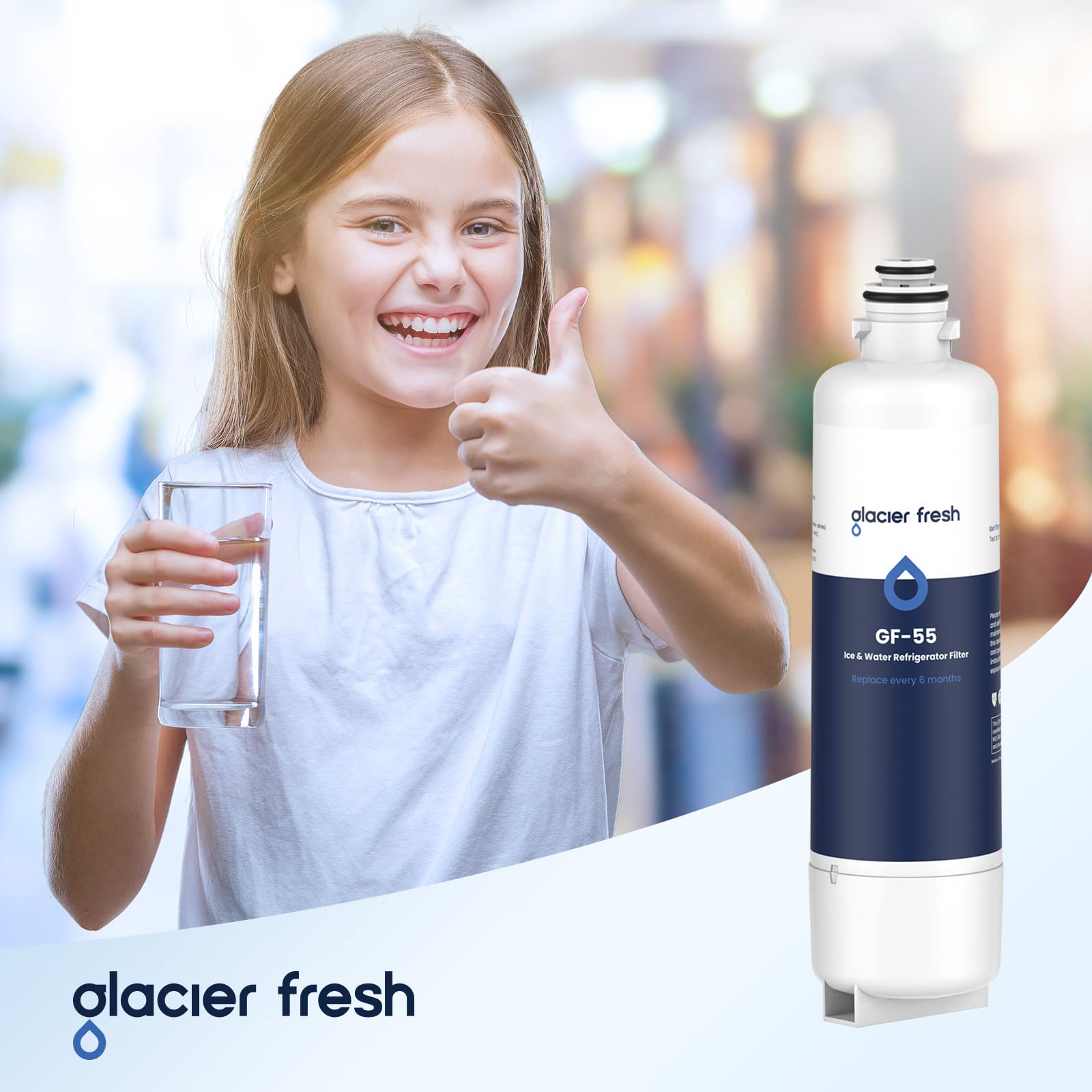 GLACIER FRESH Replacement for Bosch 11025825 Ultra Clarity Pro Refrigerator Water Filter BORPLFTR50, Compatible with KWF 2000, 12028325, 11032531, BORPLFTR50, WFC100MF, B36CT80SNS, B36CL80ENS (1 Pack)