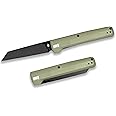 Gerber Gear Pledge Pocket Knife with Pocket Clip - 3.7" Full Panel Plain Edge Blade Folding Knife - EDC Gear and Equipment - Lichen Green