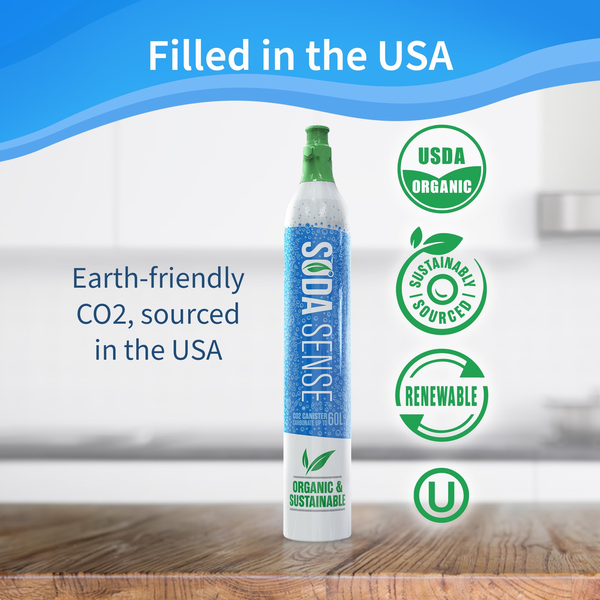 Soda Sense Threaded Connector 60L CO2 Carbonator Cylinder + 15 Amazon