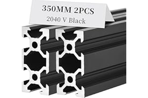 2pcs 2040 V slot Aluminum Extrusion Profile 350mm 13.78inch European Standard Anodized Extruded Linear Rail Guide Frame for 3D Printer Laser Engraving CNC Automation Equipment DIY Black BELLA BAYS