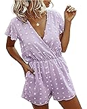 BTFBM Women 2024 Summer Fashion V Neck Wrap Rompers