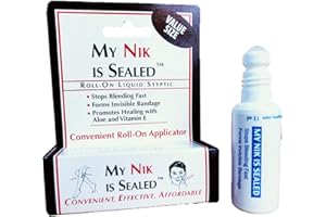 COSMETICALLY SEALED My Nik Is Sealed Roll-On Liquid Styptic | 12ml Value Size | First Aid in a Tube | Made in USA