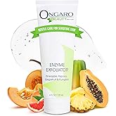 Ongaro Beauty Organic Face Scrub - Natural Exfoliating Face Wash & Enzyme Peel for Sensitive Skin - Facial Scrub Exfoliator for Women & Men - Clear Acne & Unclog Pores - Smooths & Brightens - 4 FL OZ