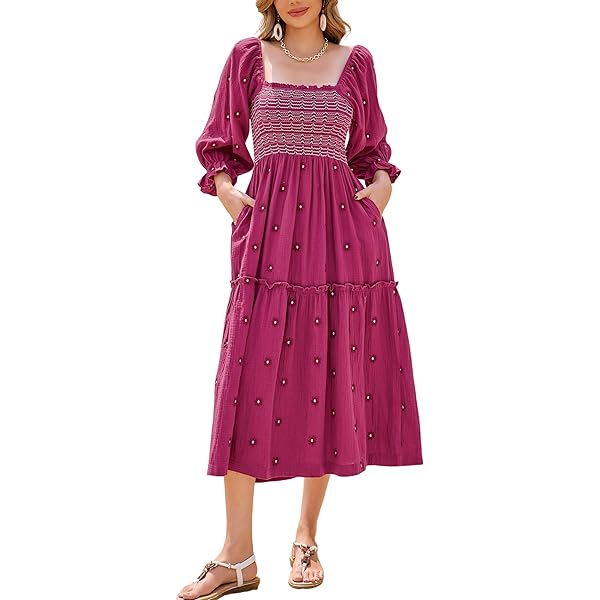 JOLILUNA Women Floral Maxi Dress Long Sleeve Square Neck Bohemian Flowy Smocked Dress Fall Boho Long Dresses with Pockets (Black,Small) at Amazon Women's Clothing store JOLILUNA Women Floral Maxi Dress Long Sleeve Square Neck Bohemian Flowy Smocked Dress Fall Boho Long Dresses with Pockets (Black,Small) at Amazon Women's Clothing store