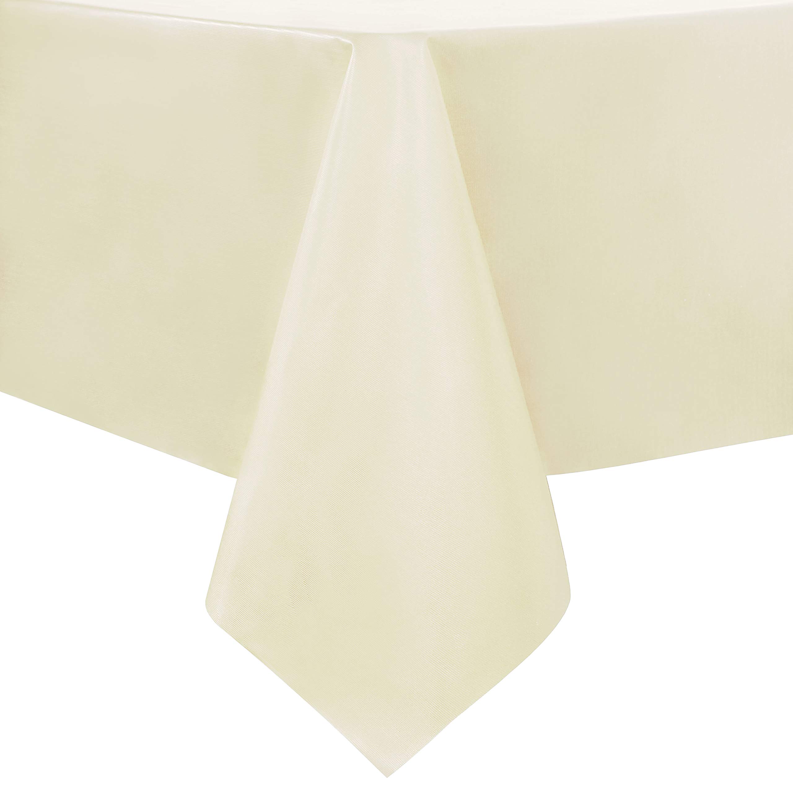 sancua 100% Waterproof Rectangle PVC Tablecloth - 54 x 78 Inch - Oil Proof Spill Proof Vinyl Table Cloth, Wipe Clean Table Cover for Dining Tables, Buffet Parties and Camping, Beige