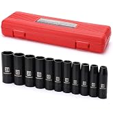 MIXPOWER 11-Piece 1/2-Inch Drive Deep Impact Socket Set, CR-V, Metric, 6 Point, Deep, 10-24mm