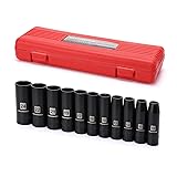 MIXPOWER 11-Piece 1/2-Inch Drive Deep Impact Socket