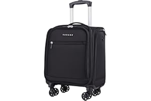 Verage Underseat Carry On Luggage with Wheels, 14.5-Inch Spinner Small Suitcase, Softside Lightweight Travel Bag for Men and Women, Airplane Carry On Bag, Black