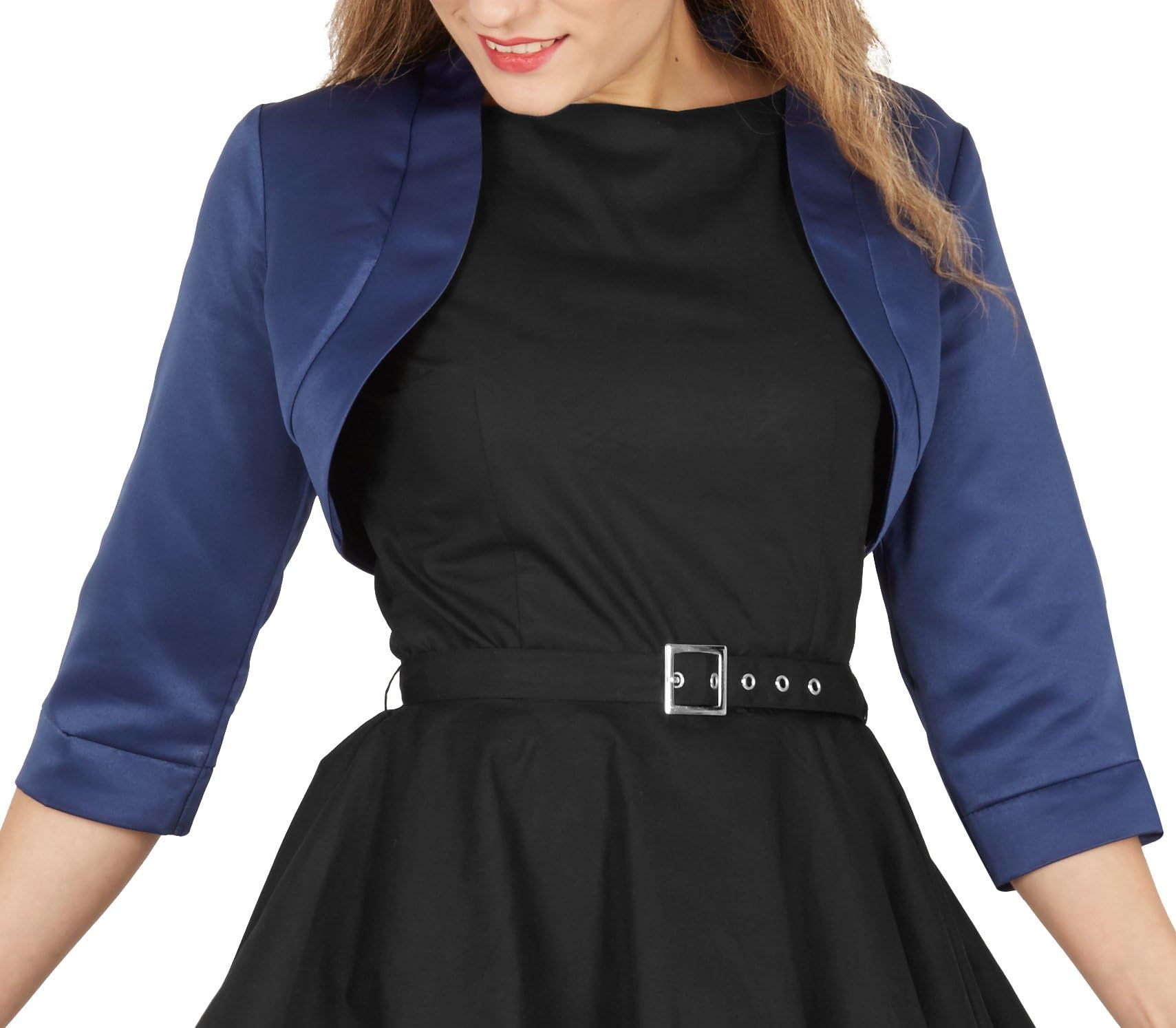 BlackButterfly Satin Bolero Jacket - Half Sleeve