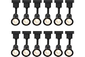 INTWELL Track Lighting Heads,Dimmable Black LED Track Light Heads Halo Type 3000K Warm White for Living Room, Kitchen, Office,Task,110 Volts,10 Watts,12Pack (Black)