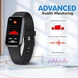 Meoonley Fitness Tracker IP68 Waterproof Pedometer Heart Rate Sleep Monitor view 2