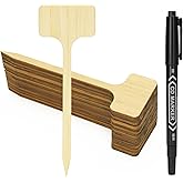 KINGLAKE Plant Labels,Bamboo Plant Labels,7 Inch Tall Plant Tags Labels,30 Pcs Nursery Garden Labels Plant Markers for Outdoor Waterproof Plant Name Tags Garden Tags with Marking Pen