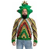 Ugly Christmas Sweater for Men, Hooded Unisex Women Xmas Hoodie Pullover for Party Festive Party