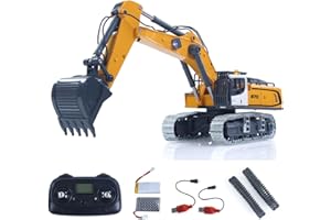 wheelfun 1/50 RC Excavator K970 Engineering Vehicle Remote Control Electric Lifting Digger Metal Bucket Tracks Light Sound RT