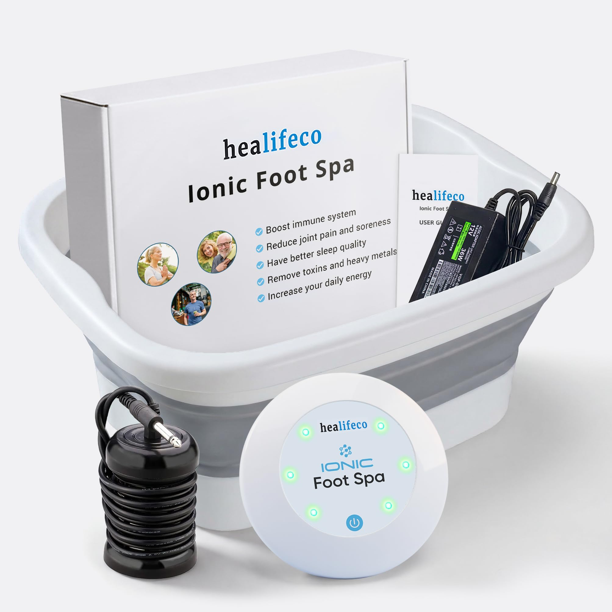 Photo 1 of Ionic Foot Spa by Healifeco – Ion Foot Bath Detox Machine - For Toxins & Heavy Metals – Activates 2,000 Foot Detox Nodes – Easy 30-Min Home Detox – 90,000+ Happy Users Trust It - With Basin