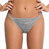 Farlenoyar Women Silk Satin Panties Sexy Briefs Soft Fit Summer Beach Bikini Thong,G-String Perfect for Daily Underwear