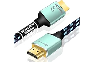 4K HDMI Cables 2.0 6ft 24Gbps, Copper Plug, Silver-Plated Copper Wire, Aluminum Alloy Shell, Three Layers of RF-Shield, 4K 60