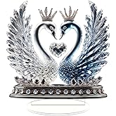 FQRDKT Swan Couple Statue Swan Ornament Crafts Desktop Figurine Swan Sculpture Swan Figurine for Desktop Office Coffee Table Bedroom