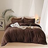Pureant Dark Brown Comforter Set Queen Size Mocha Coffee Bedding Comforters Plain Color Cotton Bed Quilts Men Women Solid Chocolate Comforter Luxury Soft Dusty Brown Comforter Bedding Vintage Chestnut