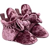 Robeez Baby Girls and Boys Crib Fleece Sherpa Snap Booties with Slip-Resistant Soles for Infant and Toddler, 0-18 Months