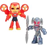 Disney Jr. Series Marvel&rsquo;s Iron Man and his Awesome Friends Iron Antics Pack, 3-Inch Iron Man and Ultron Action Figure 2-Pack, Super Hero Toys, 3+