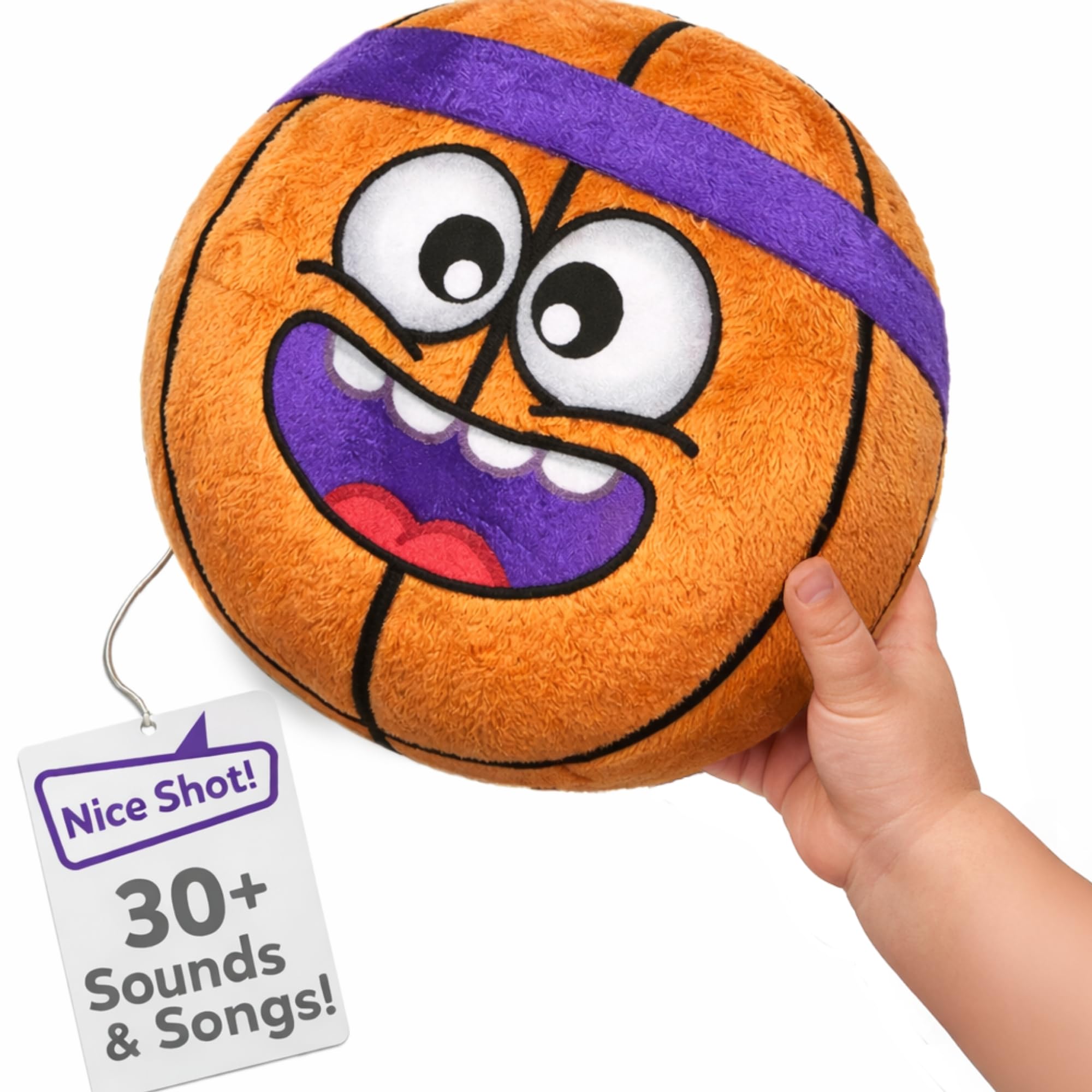 Move2Play, Hilariously Interactive Toy with Music & Sound Effects | Birthday Gift for Boy & Girl | Ball for Toddler & Baby | Indoor/Outdoor | Age 6, 9, 12+ month | 1, 2, 3+ Year Old (Basketball) — image 1