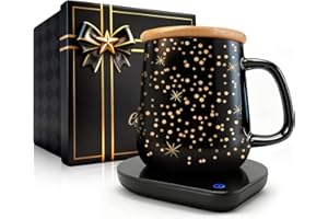 TSMSV Coffee Cup Warmer with Mug Set: 2025 Upgraded Gifts for Christmas,Thanksgiving Cup Warmer with Temperature Setting and Auto Shut Off for Coffee Lover - Coffee Mug Warmer for Desk