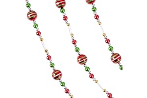 Klikel Christmas Acrylic Garland 10 Feet Long Red Green Gold and Silver