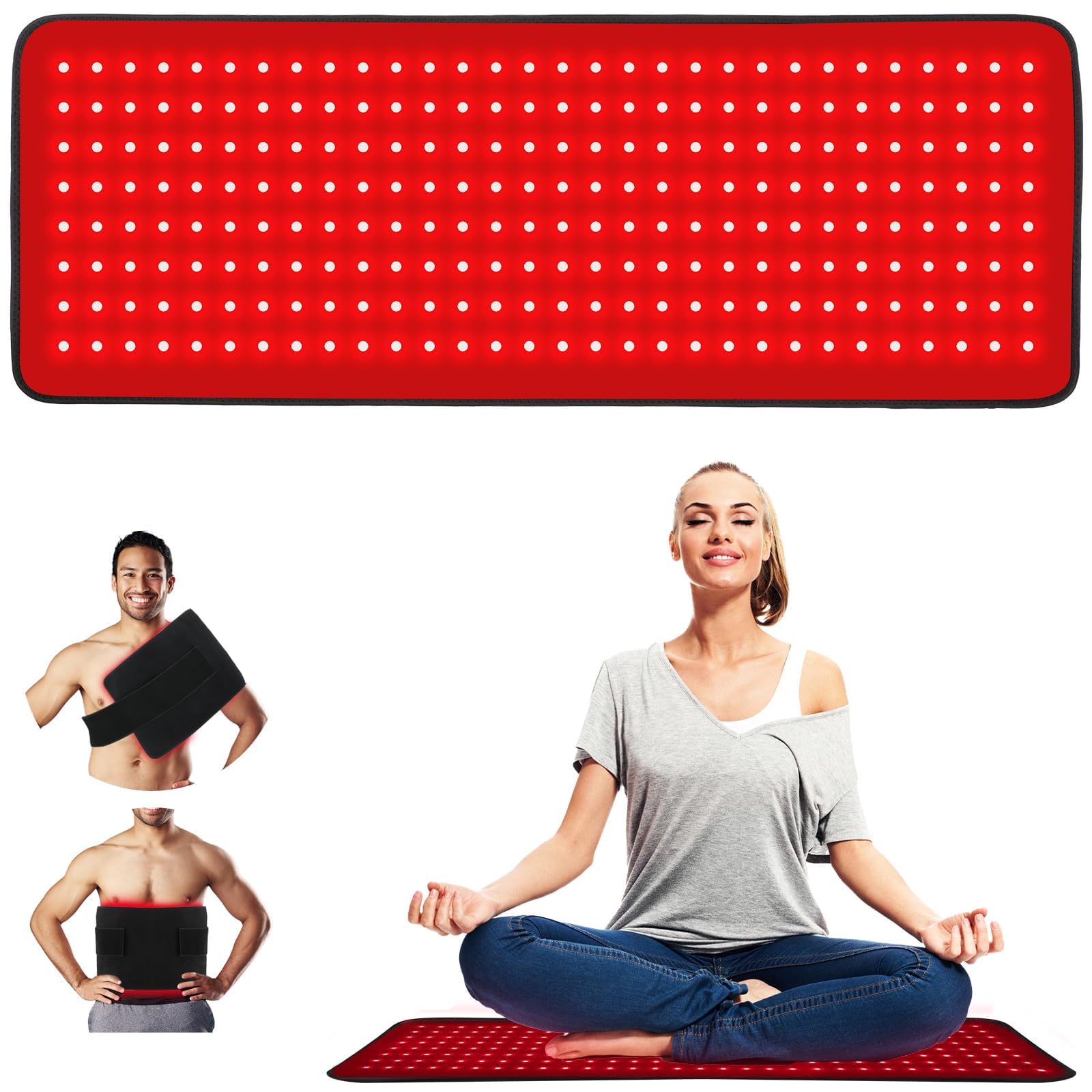 Photo 1 of LOVTRAVEL New 31.5'' X 11.8'' LED 660nm Red Light and 850nm Near Infrared Light Therapy Devices Mat Large Wearable Pads Belt Wrap for Body Pain Relief